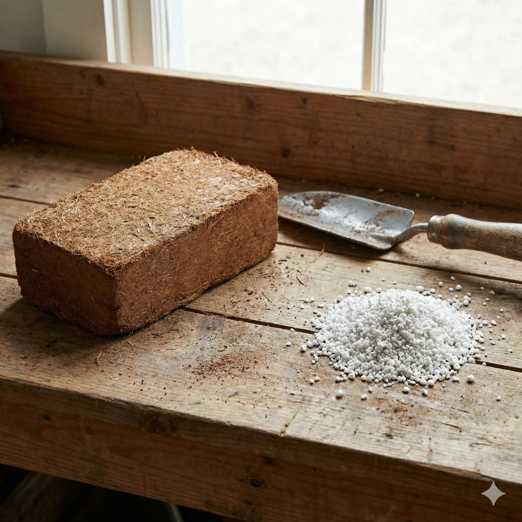 Perlite Kokoshumus und Perlite für eine Super Anzuchterde