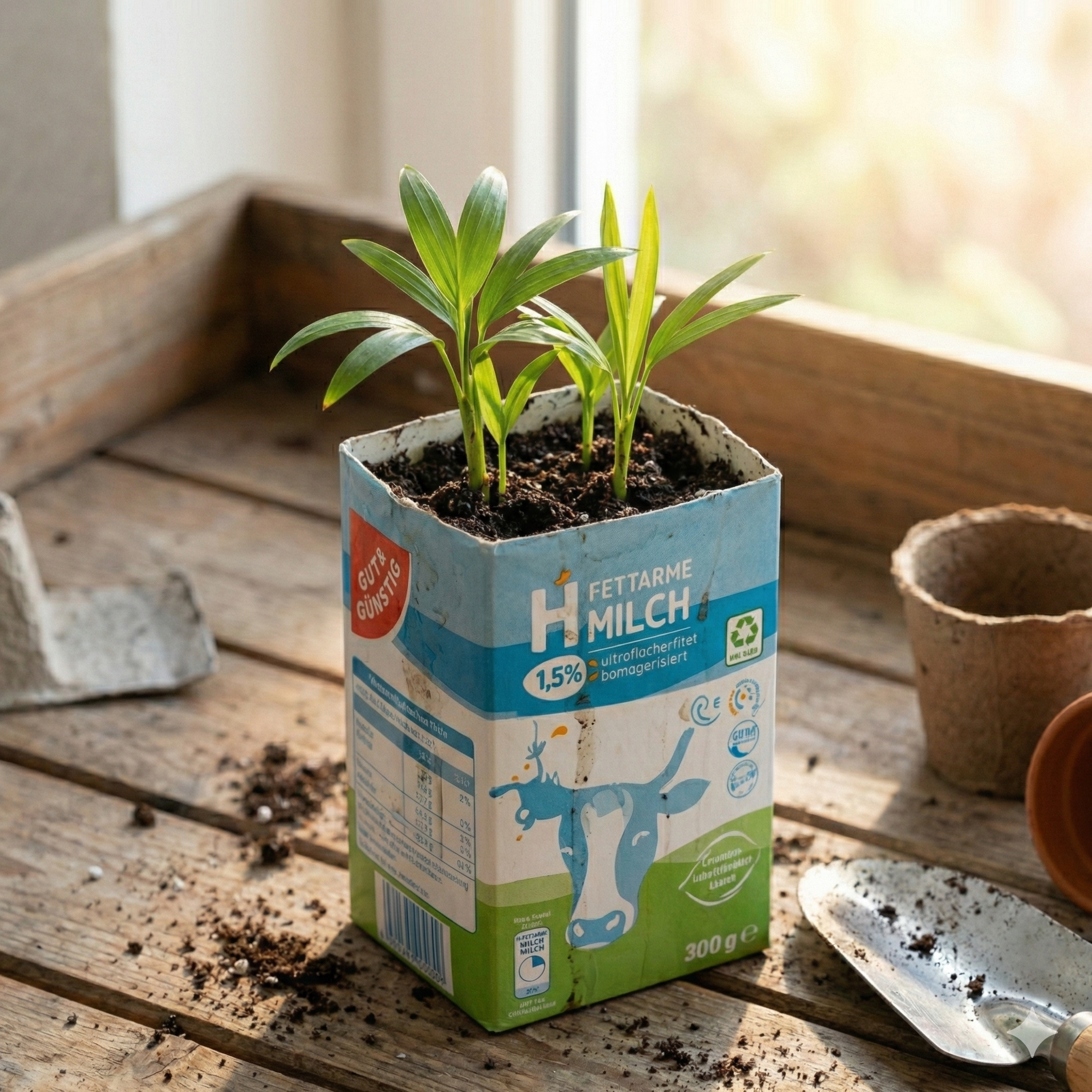 Milchkartons (TetraPacks) als Anzuchttöpfe Milchkartons (TetraPacks) als Anzuchttöpfe