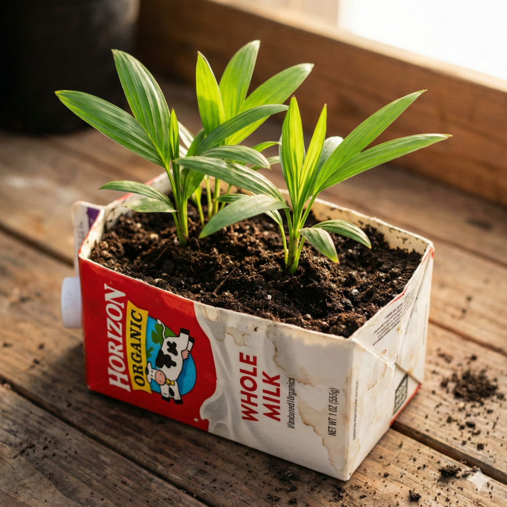 Milchkartons (TetraPacks) als Anzuchttöpfe Milchkartons (TetraPacks) als Anzuchttöpfe